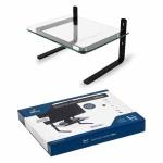Suporte P/ Notebook E Monitor De Vidro Incolor Office Preto