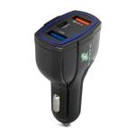 Carregador Veicular C/ 2 Usb + 1 Type-c 4a 30w Mod. Xc-v15 Preto