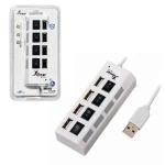 Hub Usb 2.0 - 4 Portas Chaveado C/ Led Indicador Kp-t63 Branco