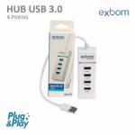 Hub Usb 3.0 4 Portas Uh-30a Exbom Branco