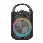 Caixa De Som Karaoke Circle Led Preto Multimidia Led Rgb 60w Letron