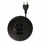 Extensão 3 Tomadas 5m Carretilha Nbr14136 Ef. Sl05-5m Preto