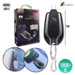 Power Bank 1.800 Mah (chaveiro) Type-c Mod. Xc-bank-18 Preto