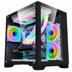 Gabinete Gamer Cube Bpc-345b C/ 4 Cooler Rgb Lateral Vidro Preto