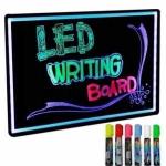 Lousa Quadro Letreiro Painel Led 50 X 70 Cm Bivolt C/ Kit De 6 Canetas E Flanela Para Limpeza