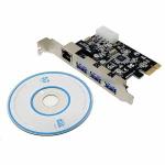 Placa De Rede 10/100/1000 Rj45 + 3 Usb 3.0 Pci-e Low Profile Ref.dp-45