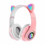 Fone C/ Mic. Bluetooth 5.0 Cat Gamer Rgb Ref. Stn-28 Rosa
