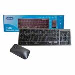 Teclado E Mouse Sem Fio 2.4 Ghz Recarregável Teclas Chocolate Kp-117