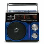 Caixa De Som Bluetooth D-1602 Retro, Vintage Radio Am/fm Azul