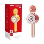 Microfone Tomate Mt-1035 Karaoke Bluetooth Cor Preto/prateado Com Alto-farlantes Rosa