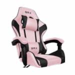 Cadeira Gamer Escritório Ajustavel Reclinavel Ergonomica Cor Rosa E Preto Material Do Estofamento Algodão