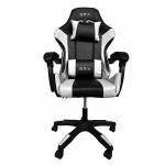 Cadeira Gamer Escritório Ajustavel Reclinavel Ergonomica Cor Preto E Branco Material Do Estofamento Algodão