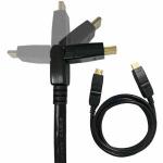 Cabo Hdmi Gold 180° 1.8m 1.4 3d 4k 60hz (pontas Articuladas) Le-6624