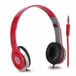 Fone De Ouvido C/ Fio Dobrável P2 P/ Pc E Cel Cabo 1.20m Kp-313 Vermelho