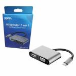 Adaptador Type-c P/ Hdmi 4k E Vga 1080p 60hz Ref. Kp-ad119