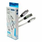Cabo Cel/dados (3 Em 1)  Iphone,type-c E V8 Ref. Le-851 Cinza