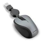 Mini Mouse Óptico 1000dpi Emborrachado Cabo Retrátil Cinza