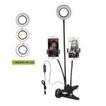 Ring Light 12w 2 Em 1 Suporte Celular E Lum. Led 3 Cores -  Xc-rl-02