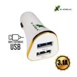 Carregador Veicular C/ 2 Usb 3.1a -  Xc-v7-usb Branco