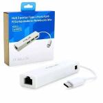 Adaptador P/ Rede Type-c 3.1 10/100/1000 C/ 3 Usb 2.0 - Le-5575