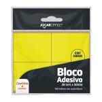 Bloco Adesivo Amarelo Neon 38mmx50mm - Oppbag C/ 4 Blocos 100f Cada Jo